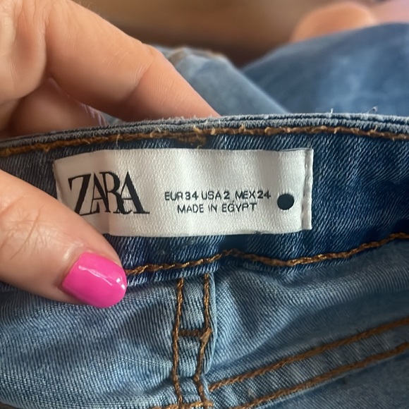 Zara High Rise Mini Fare Jeans Size 2 - Picture 2 of 6